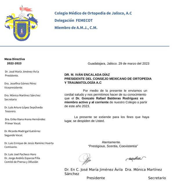 Traumatólogo en Guadalajara - Dr. Gonzalo Rafael Balderas Rodríguez